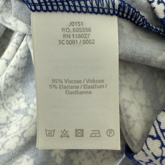 Boden Maxi Skirt Women Size 10P Petite Blue Paisley Floral Long Jersey Stretch - Picture 9 of 11